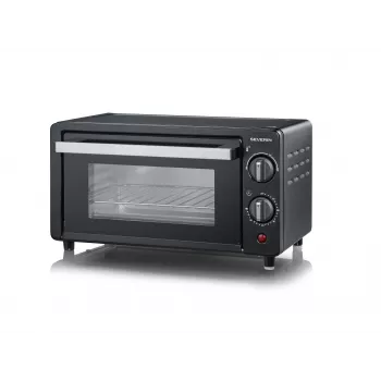 Severin TO 2062 Mini cepeškrāsns, 9 L, 800 W, ar rotējošo iesmu, matēts nerūsējošais tērauds/melna