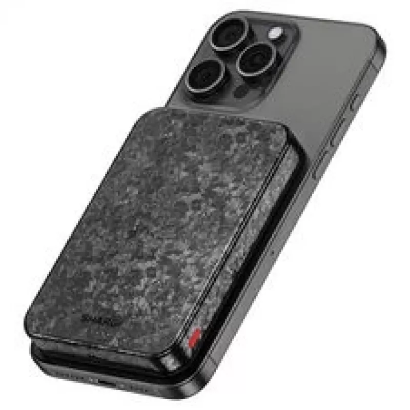SHARGE CarbonMag 10K bezvadu barošanas bloks, 10,000mAh, Qi2 15W, USB-C 20W, melns YDD-SG-C2TXWCX-HEI