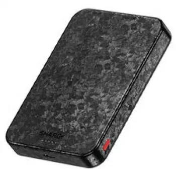 SHARGE CarbonMag 10K bezvadu barošanas bloks, 10,000mAh, Qi2 15W, USB-C 20W, melns YDD-SG-C2TXWCX-HEI
