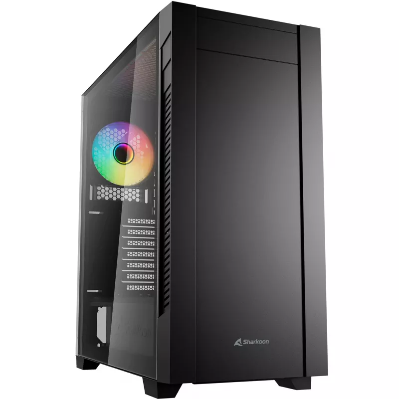 Sharkoon S25-W2 ARGB Black Tempered Glass Midi Tower Case (Model 2026)