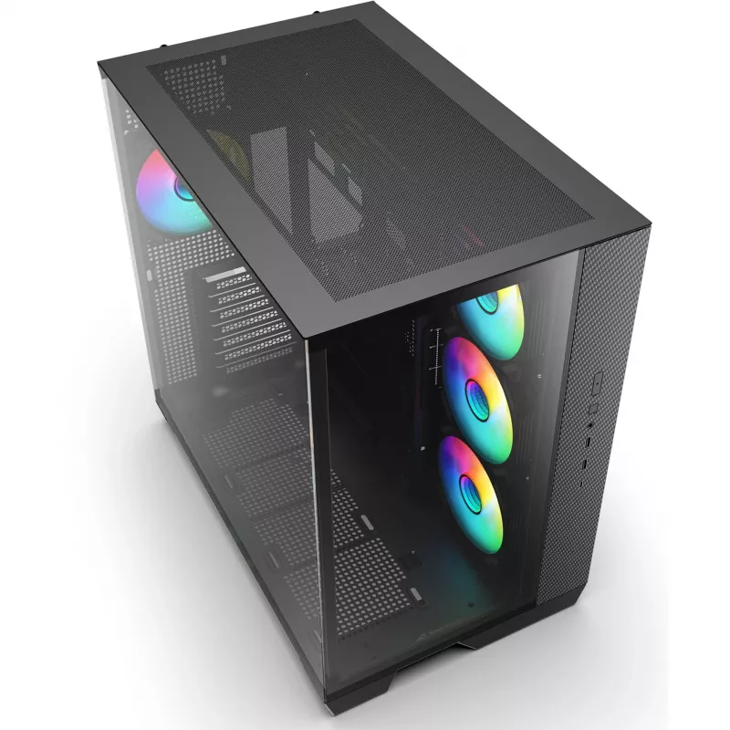 Sharkoon Steel Shark Black Tempered Glass x2 Mid-Tower Case