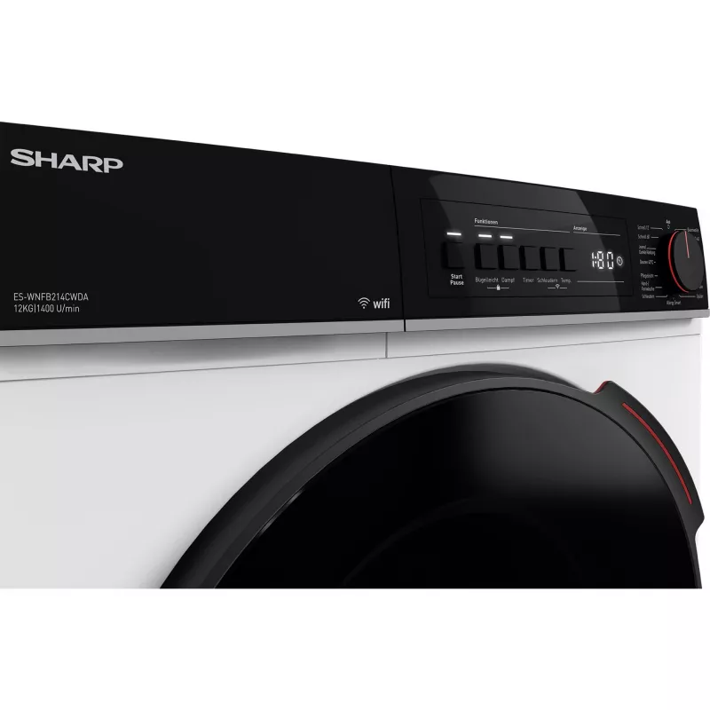 SHARP ES-WNFB214CWDA-DE Front Load Washing Machine, 10 kg, 1400 rpm, White, Wi-Fi, Advanced Inverter Motor