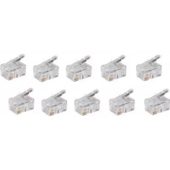SHIVERPEAKS BASIC-S modulārais spraudnis RJ10/RJ14 4P4C neekranēts ar zelta pārklājuma kontaktiem, 10 gab. BS72039-10