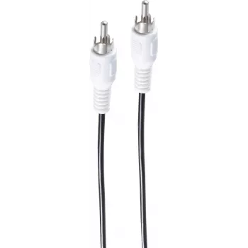 SHIVERPEAKS BASIC-S Mono RCA audio kabelis, 5,0 m, melns, polietilēna maisiņš BS40005