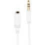 SHIVERPEAKS BASIC-S īpaši plāns 3,5 mm stereo audio pagarinājuma kabelis, tēviņš uz mātīti, zelta pārklājums, balts, 1,5 m (BS33982-W)