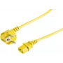 SHIVERPEAKS BS09-05182 dzeltens 1,8 m CEE 7/7 uz IEC C13 barošanas kabelis