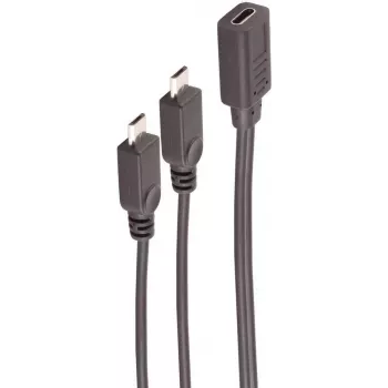 SHIVERPEAKS BS13-20021 USB-C uz 2x Micro-USB B sadalītāja kabelis 0,3m melns