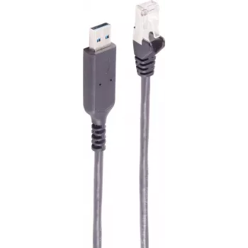 SHIVERPEAKS BS13-52155 USB-A uz RJ45 Gigabit Ethernet adaptera kabelis, 1,5 m, melns