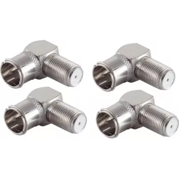 SHIVERPEAKS BS15-300514 5 gab. F-Quick taisnā leņķa F tipa adapteris, vīrišķais uz sievišķo, 75 omi, niķelēts misiņš