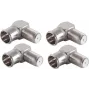 SHIVERPEAKS BS15-300514 5 gab. F-Quick taisnā leņķa F tipa adapteris, vīrišķais uz sievišķo, 75 omi, niķelēts misiņš