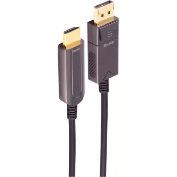 SHIVERPEAKS BS30-20485 aktīvais optiskais DisplayPort uz HDMI adaptera kabelis, 4K60, 30m, melns