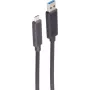 SHIVERPEAKS BS30-39075 aktīvais optiskais USB-A uz USB-C kabelis, 10 m, 10 Gbps, melns