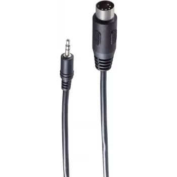 SHIVERPEAKS BS30822 Audio kabelis 1,5m 3,5mm uz 5-Pin DIN vītišķis melns
