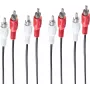 SHIVERPEAKS BS40112 4 kanālu RCA audio kabelis, 1,5 m, zelta pārklājums, melns