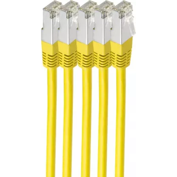 Shiverpeaks BS75711-HY-SET5 Cat6 S/FTP ielāpu kabelis, 1 m, dzeltens, LSZH, 5 gab.