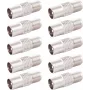 SHIVERPEAKS BS85322-SET10 IEC vīriešu uz F sieviešu koaksiālais adapteris, 10 gab., sudraba