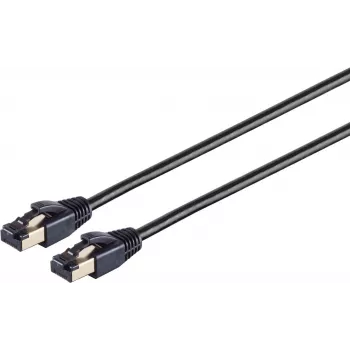 SHIVERPEAKS Helos Cat 8.1 F/FTP tīkla kabelis, 1m, melns, 25/40GBase-T, LSZH, zelta pārklājuma savienotāji