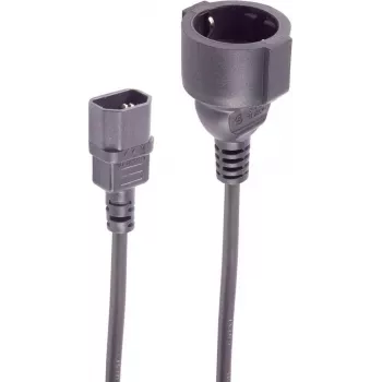 SHIVERPEAKS IEC C14 uz CEE 7/3 Schuko barošanas adaptera kabelis, 0,3m, 1mm², 250V/10A, melns BS09-07305