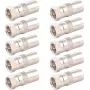 SHIVERPEAKS IEC sieviešu uz F tipa vīriešu koaksiālais adapteris, 10 gab., 75 Ohm, sudraba BS85321-SET10
