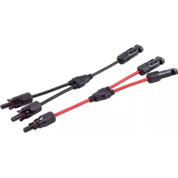 SHIVERPEAKS PV4 T-adaptera kabeļu komplekts, 2-uz-1, 4 mm², sarkans/melns, 30 cm (BS02-21022)
