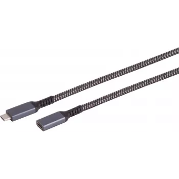 SHIVERPEAKS S-Conn 14-74006 USB-C uz USB-C kabelis 1m USB 3.2 Gen 2 10Gbps 100W PD melns un balts