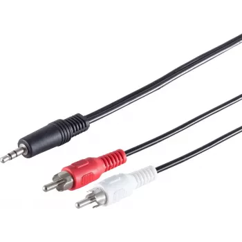 SHIVERPEAKS S-Conn 3,5 mm uz 2x RCA audio kabelis 2,5 m melns sarkans balts (30832-2.5)