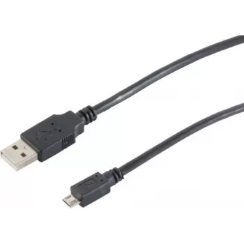 SHIVERPEAKS S-Conn 77183-HQ 3m USB A uz Micro-USB B vīriešu uz vīriešu melns USB kabelis