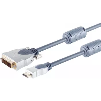 SHIVERPEAKS S/CONN HDMI uz DVI-D kabelis 2m, zeltīti kontakti, hromēti metāla savienotāji, divi ferīta serdeņi, HDMI 1.3b, Full HD 1080p 77482-MHQ