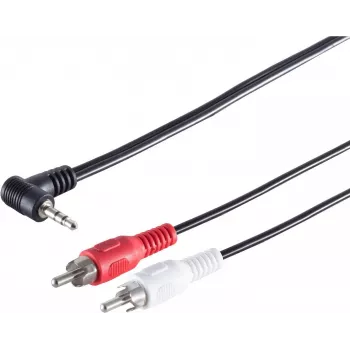 SHIVERPEAKS S/CONN maximum connectivity 3,5 mm stereo leņķa jack uz 2 RCA audio kabelis, 1,5 m, zelta pārklājums, dubulti ekranēts 30842