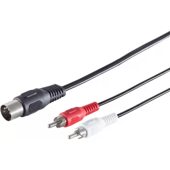 SHIVERPEAKS S/CONN maximum connectivity DIN 5-pin male to 2x RCA male audio adapter cable, 1,5 m, melns 10302