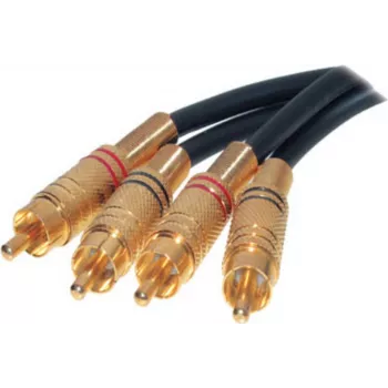 SHIVERPEAKS S/CONN maximum connectivity RCA audio kabelis, 2x RCA tēviņš uz 2x RCA tēviņš, zelta pārklājuma metāla savienotāji, 5,0 m, melns 40225