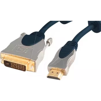 shiverpeaks SP77482 HDMI uz DVI-D kabeļa adapteris, 2 m, zils un hromēts