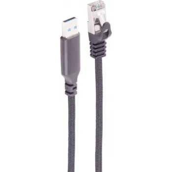 SHIVERPEAKS USB-A uz RJ45 Gigabit Ethernet adaptera kabelis, USB 3.0, 10m, melns BS14-52075
