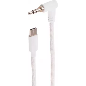 SHIVERPEAKS USB-C audio kabelis, 3,5 mm leņķa spraudnis, TRS, balts, 1,2 m (BS14-06126)
