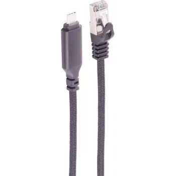 SHIVERPEAKS USB-C uz Gigabit Ethernet adaptera kabelis, 2m, alumīnija, melns (BS14-51035)