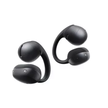 Shokz OpenDots Air Open-Ear True Wireless Earbuds ar Bluetooth 5.2, 27.5h akumulatoru, IP54, Melns