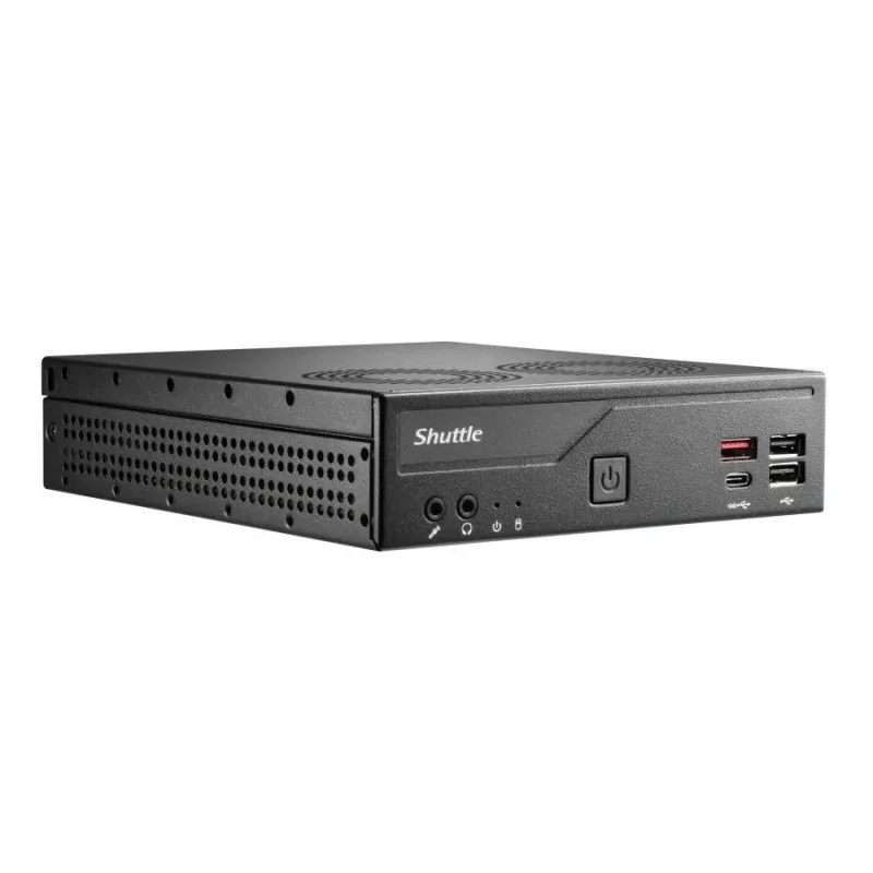 Shuttle DH810S plāns PC barebone, LGA1150, Intel H81, DDR3L, HDMI, DP, M.2, divi GbE, 8x USB, COM, 24/7
