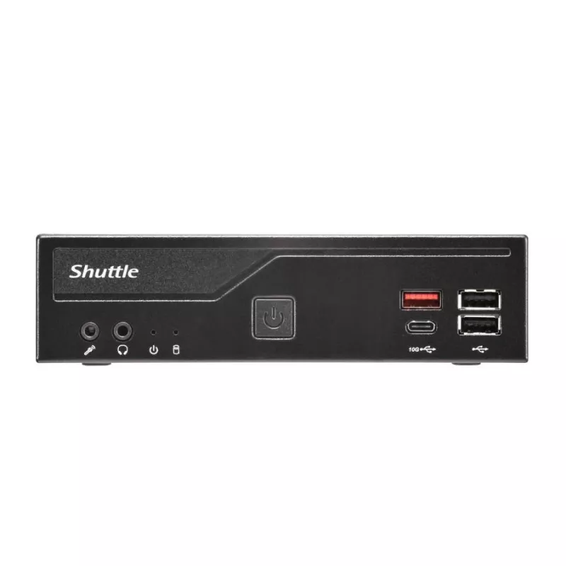 Shuttle DH810S plāns PC barebone, LGA1150, Intel H81, DDR3L, HDMI, DP, M.2, divi GbE, 8x USB, COM, 24/7
