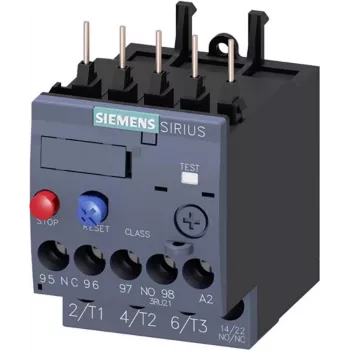Siemens 3RU2116-4AB0 termiskais pārslodzes relejs, 1,1-1,6 A, 10. klase, S00, skrūvju spailes, 1NO+1NC