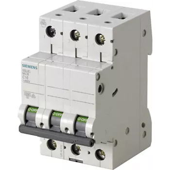 Siemens 5SL6340-7 3-poligais 40 A 400 V C-raksturlīknes miniatūrais automātslēdzis, 6 kA pārtraukšanas jauda, DIN sliedes montāža