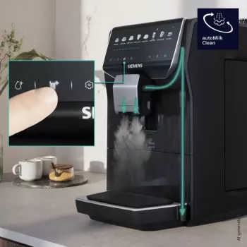 Siemens EQ500 iAroma TP553E07 pilnībā automātiskā espreso kafijas automāts, Piano Black