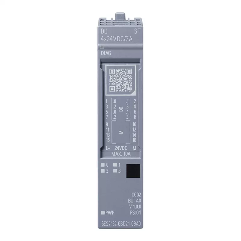 SIEMENS SIMATIC ET 200SP Digitālās izejas modulis DQ 4x24VDC/2A ST (6ES7132-6BD21-0BA0)
