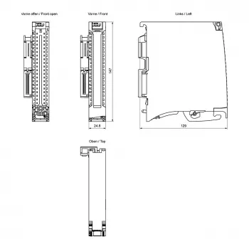 Siemens SIMATIC S7-1500 Digitālās ieejas modulis DI 16 x 24V DC, 16 kanāli, Type 3, diagnostika, izohronais režīms