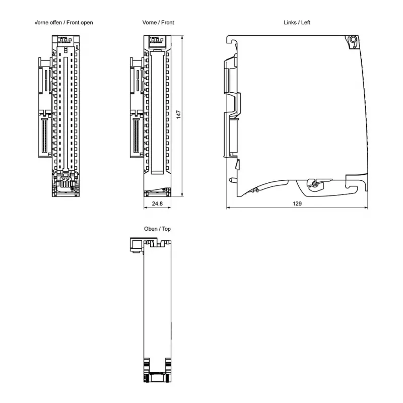 Siemens SIMATIC S7-1500 Digitālās ieejas modulis DI 16 x 24V DC, 16 kanāli, Type 3, diagnostika, izohronais režīms