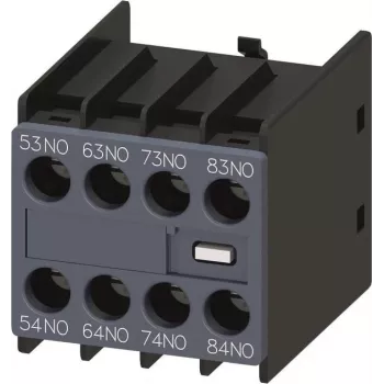 Siemens SIRIUS 3RH2 palīgkontaktu bloks, 4 NO kontakti, priekšējā montāža, skrūvju spailes, 3RH2911-1GA40