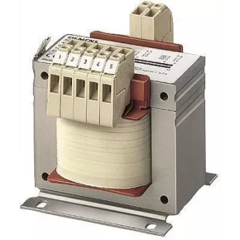SIEMENS SIRIUS 4AM3442-5MN00-0EA0 1-fāzes vadības transformators, 1 kVA, 400/440/480V primārais, 230/115V sekundārais, IP00, skrūvju stiprinājums