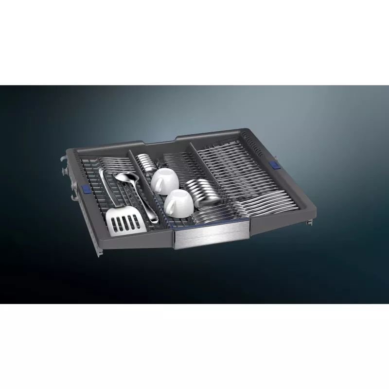 SIEMENS SN57TS00CE iQ700 Pilnībā integrējama trauku mazgājamā mašīna (Nerūsējošais tērauds matēts/melns, 60 cm, Home Connect)