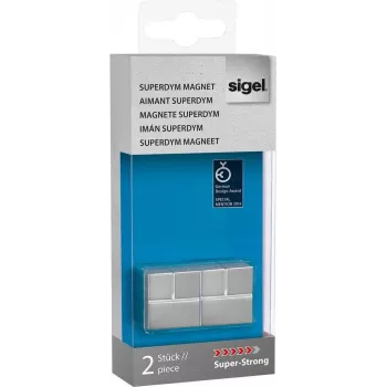 SIGEL SuperDym neodīma kuba magnēti GL706, 20 x 20 x 20 mm, 2 gabali, sudraba