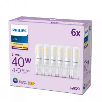Signify Philips LED kapsulas lampa G9 3,7W 40W ekvivalents silta balta matēta