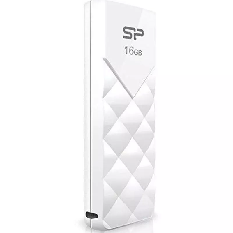 Silicon Power 16GB USB 2.0 zibatmiņa, ievelkama bez vāciņa, balta